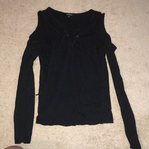 A long sleeve v neck t-shirt